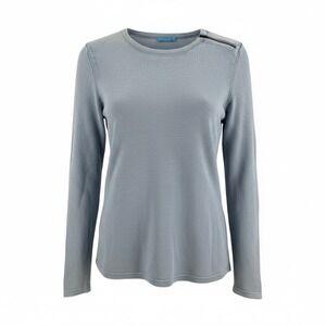 McLaughlin Women's Long Sleeve Blue Crew Neck Pullover Sweater Size XS Zipper